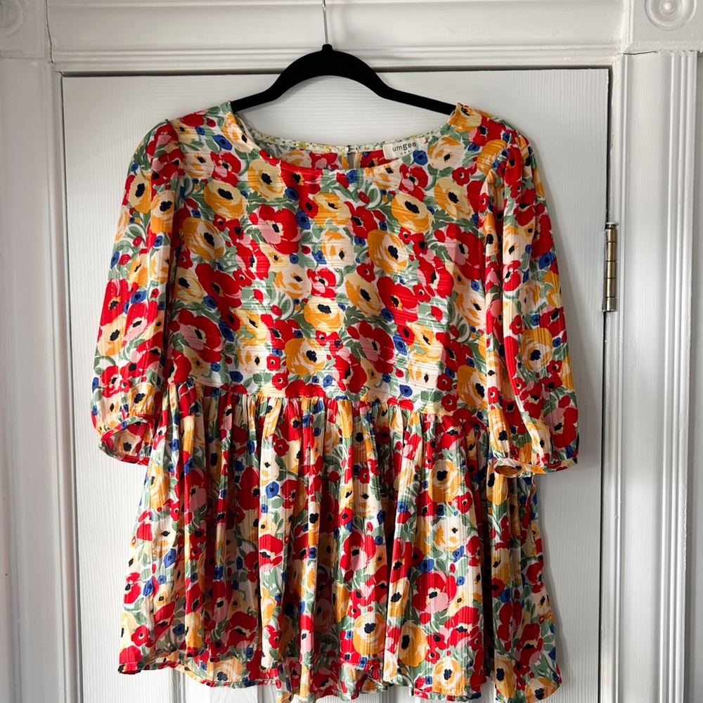 Umgee Floral Babydoll Top